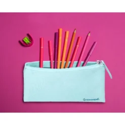 ESTUCHE PORTATODO LIDERPAPEL PLANO ANCHO UNA CREMALLERA 200X100 MM AZUL CELESTE