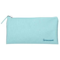 ESTUCHE PORTATODO LIDERPAPEL PLANO ANCHO UNA CREMALLERA 200X100 MM AZUL CELESTE