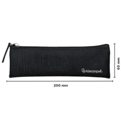 ESTUCHE PORTATODO LIDERPAPEL PLANO ESTRECHO UNA CREMALLERA 200X60 MM NEGRO