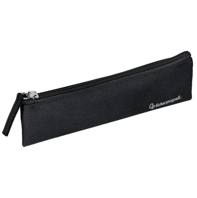 ESTUCHE PORTATODO LIDERPAPEL PLANO ESTRECHO UNA CREMALLERA 200X60 MM NEGRO
