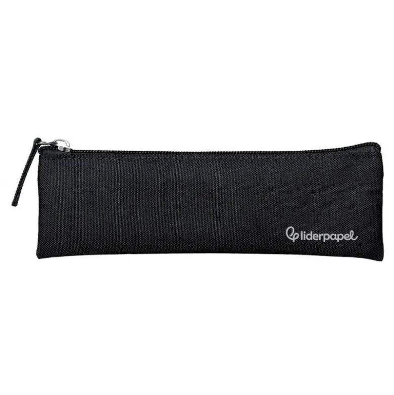 ESTUCHE PORTATODO LIDERPAPEL PLANO ESTRECHO UNA CREMALLERA 200X60 MM NEGRO