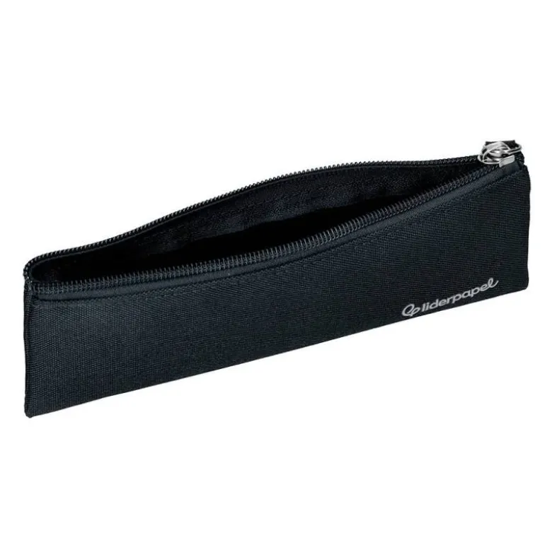 ESTUCHE PORTATODO LIDERPAPEL PLANO ESTRECHO UNA CREMALLERA 200X60 MM NEGRO
