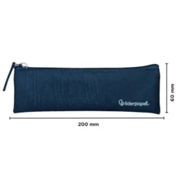 ESTUCHE PORTATODO LIDERPAPEL PLANO ESTRECHO UNA CREMALLERA 200X60 MM AZUL MARINO