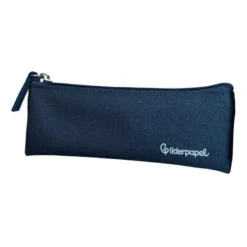 ESTUCHE PORTATODO LIDERPAPEL PLANO ESTRECHO UNA CREMALLERA 200X60 MM AZUL MARINO