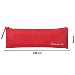 ESTUCHE PORTATODO LIDERPAPEL PLANO ESTRECHO UNA CREMALLERA 200X60 MM ROJO