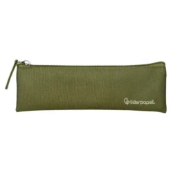 ESTUCHE PORTATODO LIDERPAPEL PLANO ESTRECHO UNA CREMALLERA 200X60 MM VERDE MILITAR