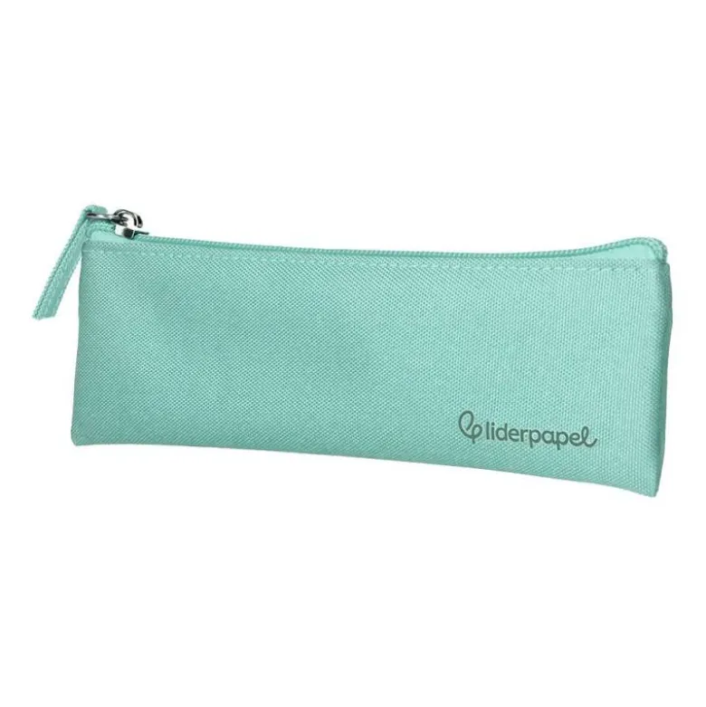 ESTUCHE PORTATODO LIDERPAPEL PLANO ESTRECHO UNA CREMALLERA 200X60 MM VERDE MANZANA