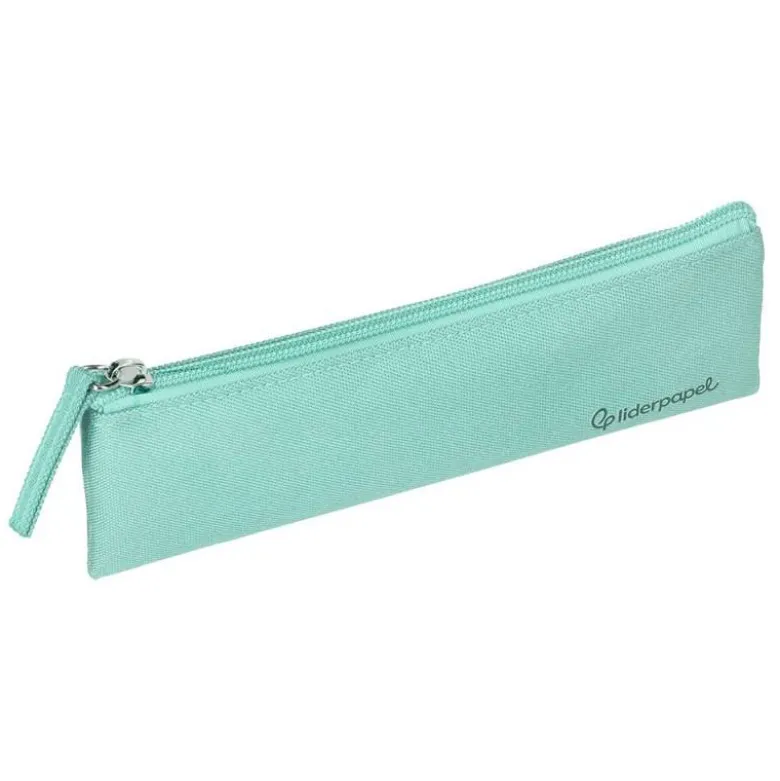 ESTUCHE PORTATODO LIDERPAPEL PLANO ESTRECHO UNA CREMALLERA 200X60 MM VERDE MANZANA