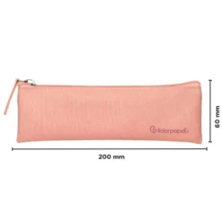 ESTUCHE PORTATODO LIDERPAPEL PLANO ESTRECHO UNA CREMALLERA 200X60 MM ROSA MELOCOTON