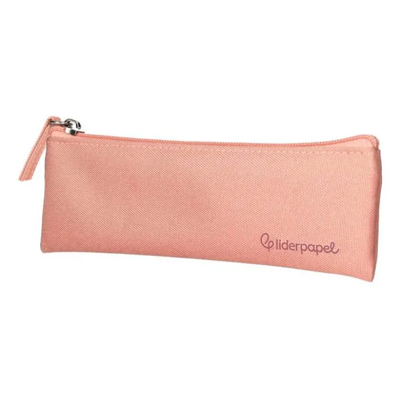 ESTUCHE PORTATODO LIDERPAPEL PLANO ESTRECHO UNA CREMALLERA 200X60 MM ROSA MELOCOTON