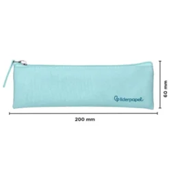 ESTUCHE PORTATODO LIDERPAPEL PLANO ESTRECHO UNA CREMALLERA 200X60 MM AZUL CELESTE