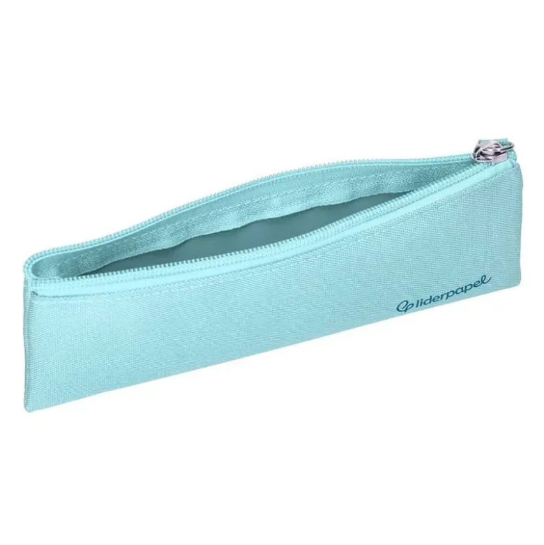 ESTUCHE PORTATODO LIDERPAPEL PLANO ESTRECHO UNA CREMALLERA 200X60 MM AZUL CELESTE