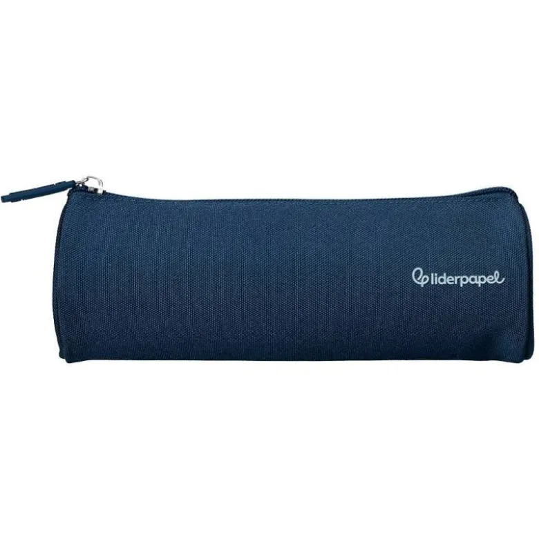 ESTUCHE PORTATODO LIDERPAPEL CLASSIC CILINDRICO ANCHO 210X70MM AZUL MARINO