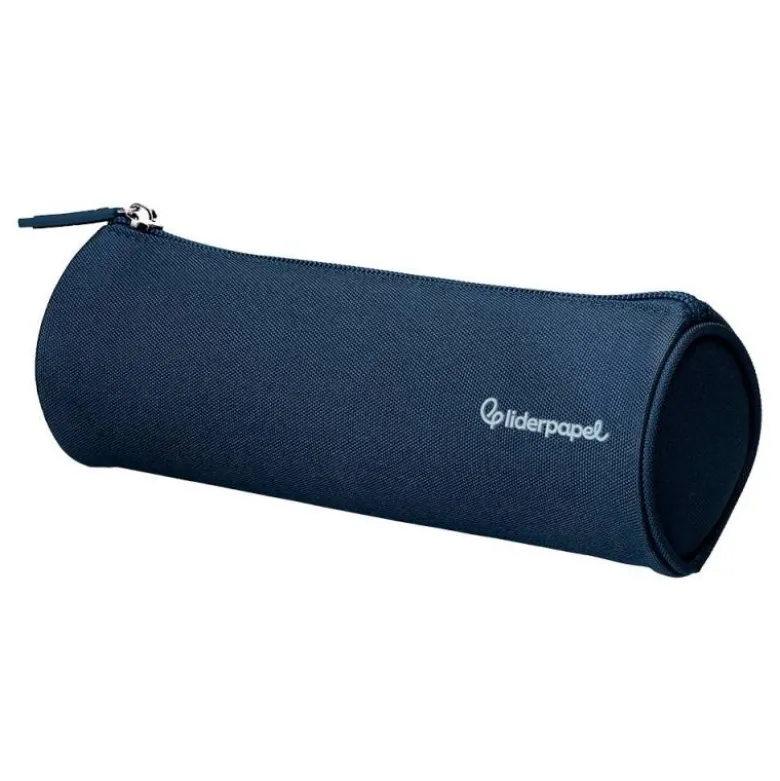 ESTUCHE PORTATODO LIDERPAPEL CLASSIC CILINDRICO ANCHO 210X70MM AZUL MARINO