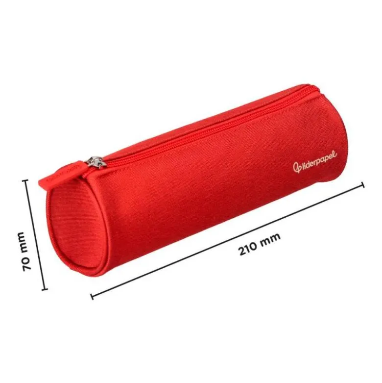 ESTUCHE PORTATODO LIDERPAPEL CLASSIC CILINDRICO ANCHO 210X70MM ROJO