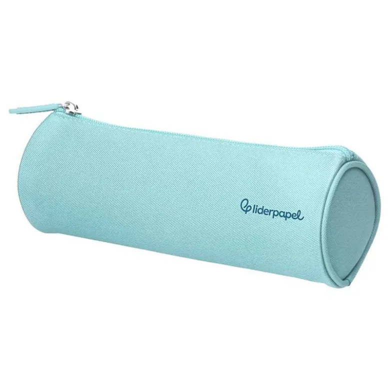 ESTUCHE PORTATODO LIDERPAPEL CLASSIC CILINDRICO ANCHO 210X70MM AZUL CELESTE