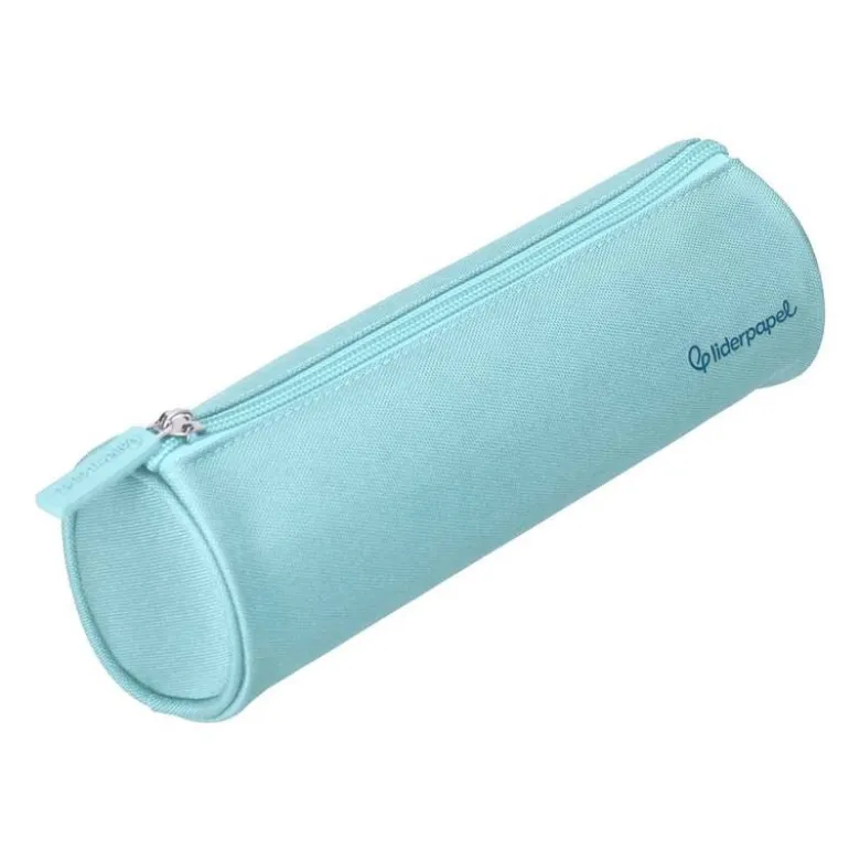 ESTUCHE PORTATODO LIDERPAPEL CLASSIC CILINDRICO ANCHO 210X70MM AZUL CELESTE