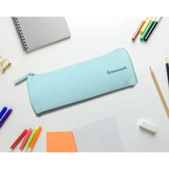 ESTUCHE PORTATODO LIDERPAPEL CLASSIC CILINDRICO ANCHO 210X70MM AZUL CELESTE