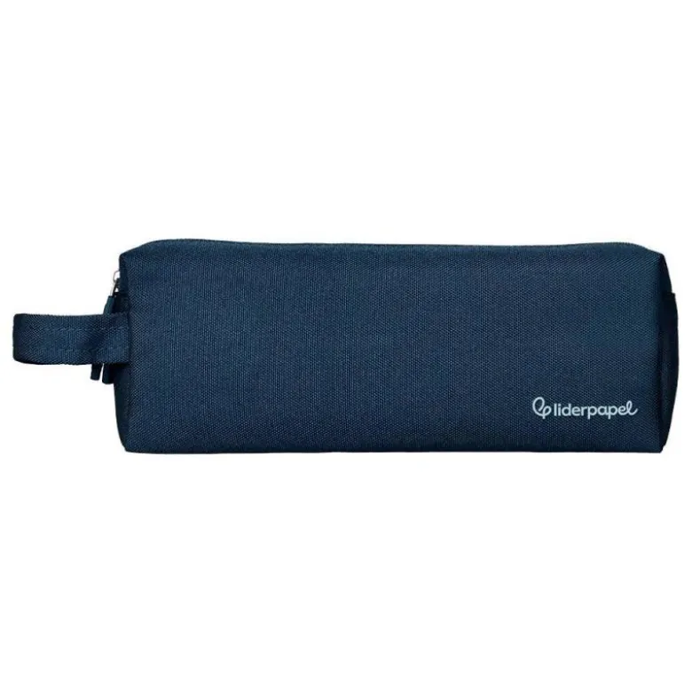ESTUCHE PORTATODO LIDERPAPEL CLASSIC RECTANGULAR CON ASA 2 CREMALLERAS 210 X80MM AZUL MARINO