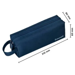 ESTUCHE PORTATODO LIDERPAPEL CLASSIC RECTANGULAR CON ASA 2 CREMALLERAS 210 X80MM AZUL MARINO