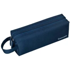 ESTUCHE PORTATODO LIDERPAPEL CLASSIC RECTANGULAR CON ASA 2 CREMALLERAS 210 X80MM AZUL MARINO