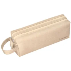 ESTUCHE PORTATODO LIDERPAPEL CLASSIC RECTANGULAR CON ASA 2 CREMALLERAS 210 X80MM CREMA