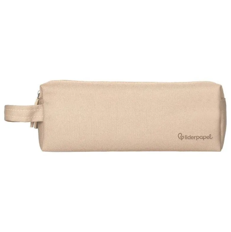 ESTUCHE PORTATODO LIDERPAPEL CLASSIC RECTANGULAR CON ASA 2 CREMALLERAS 210 X80MM CREMA