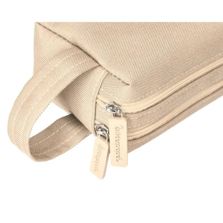 ESTUCHE PORTATODO LIDERPAPEL CLASSIC RECTANGULAR CON ASA 2 CREMALLERAS 210 X80MM CREMA