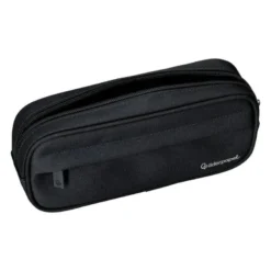 ESTUCHE PORTATODO LIDERPAPEL CLASSIC OVALADO 2 CREMALLERAS CON BOLSILLO DELANTERO 210X90MM NEGRO