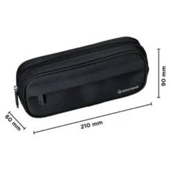 ESTUCHE PORTATODO LIDERPAPEL CLASSIC OVALADO 2 CREMALLERAS CON BOLSILLO DELANTERO 210X90MM NEGRO