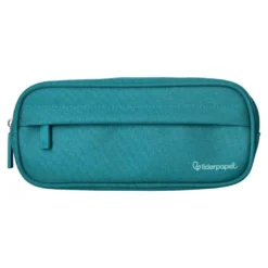 ESTUCHE PORTATODO LIDERPAPEL CLASSIC OVALADO 2 CREMALLERAS CON BOLSILLO DELANTERO 210X90MM AZUL TURQUESA