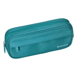 ESTUCHE PORTATODO LIDERPAPEL CLASSIC OVALADO 2 CREMALLERAS CON BOLSILLO DELANTERO 210X90MM AZUL TURQUESA