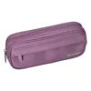 ESTUCHE PORTATODO LIDERPAPEL CLASSIC OVALADO 2 CREMALLERAS CON BOLSILLO DELANTERO 210X90MM MORADO EMPOLVADO