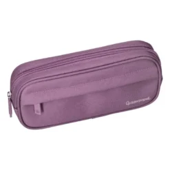 ESTUCHE PORTATODO LIDERPAPEL CLASSIC OVALADO 2 CREMALLERAS CON BOLSILLO DELANTERO 210X90MM MORADO EMPOLVADO