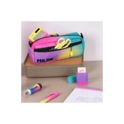 ESTUCHE PORTATODO MILAN CUADRADO 2 CREMALLERAS SUNSET 210X85X61 MM