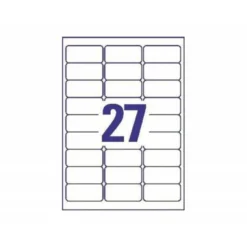 ETIQUETA ADHESIVA AVERY BLANCA REMOVIBLE PARA IMPRESORA LASER INKJET Y FOTOCOPIADORA 63,5X29,6 MM