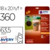 ETIQUETA ADHESIVA AVERY KRAFT EFECTO CARTON OVALADA REMOVIBLE PARA IMPRESORA LASER INYECCION TINTA