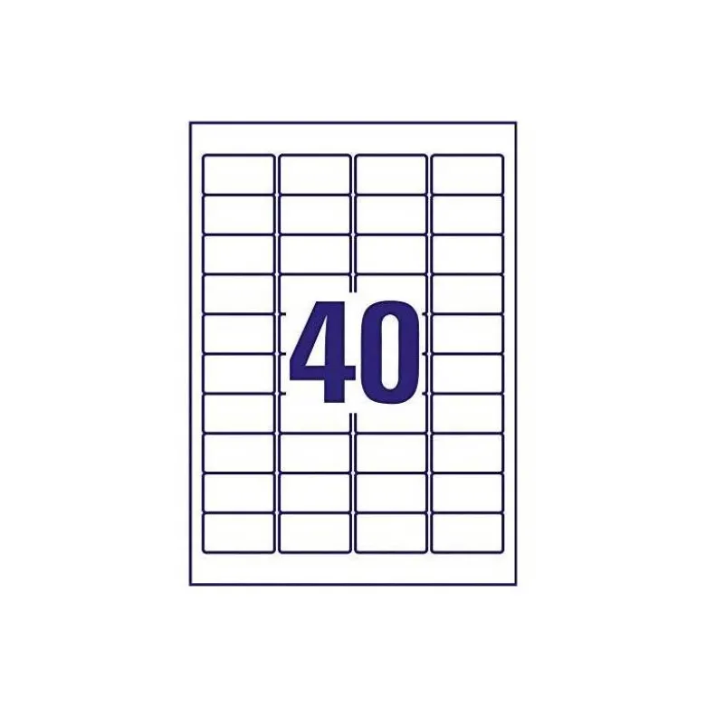 ETIQUETA ADHESIVA AVERY POLIESTER SUPER ADHERENTE BLANCA 45,7X25,4 MM IMPRESORA LASER PACK DE 800 UNIDADES