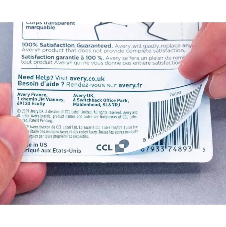 ETIQUETA ADHESIVA AVERY PERMANENTE PARA IMPRESORA LASER BLANCA 63,5X38,1 MM CAJA DE 525 UNIDADES