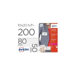 Etiqueta adhesiva Avery 80x50 mm Acetato de Seda removible láser caja de 100