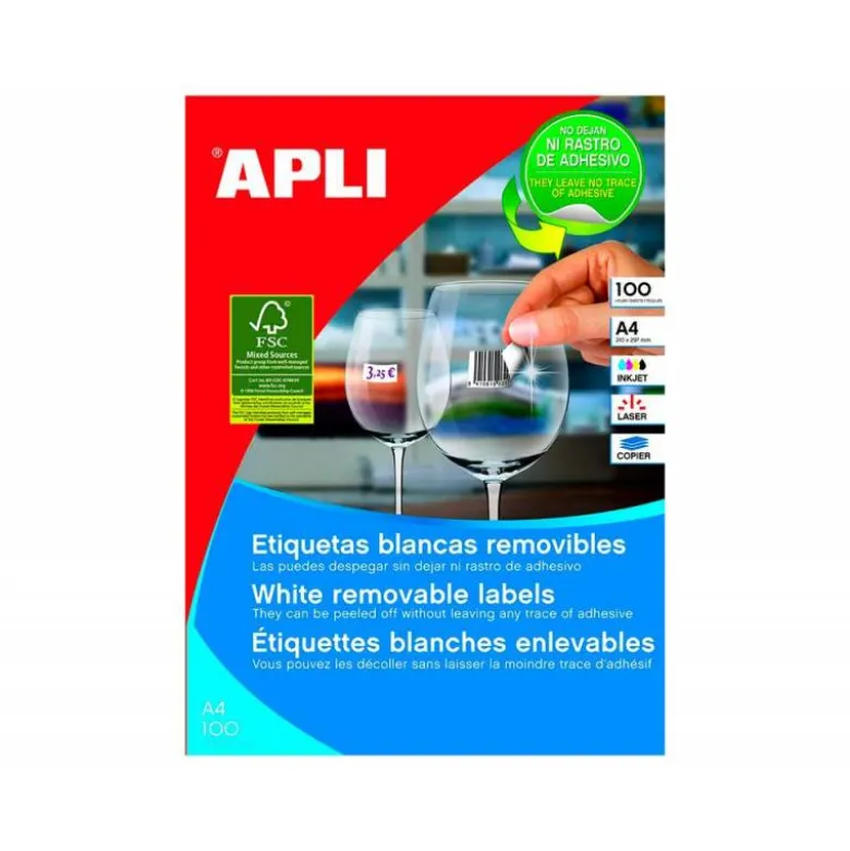 Etiqueta adhesiva de Apli 36,8 X 23,8