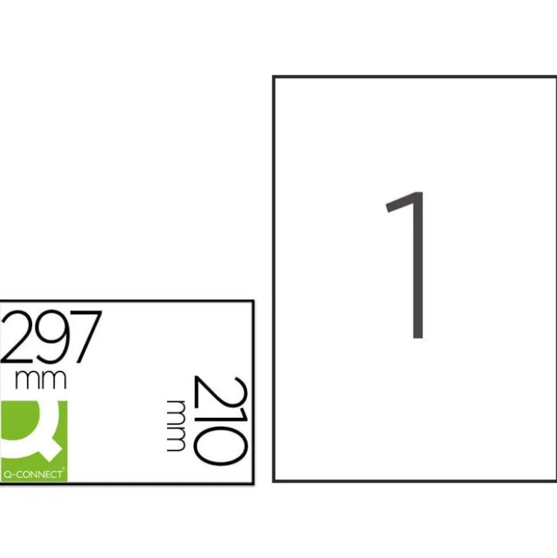 ETIQUETA ADHESIVA Q-CONNECT POLIESTER A4 BLANCO MATE PARA IMPRESORAS INKJET PACK CON 20 HOJAS