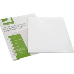 ETIQUETA ADHESIVA Q-CONNECT POLIESTER A4 BLANCO MATE PARA IMPRESORAS INKJET PACK CON 20 HOJAS