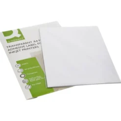 ETIQUETA ADHESIVA Q-CONNECT POLIESTER A4 TRANSPARENTE PARA IMPRESORAS INKJET PACK CON 20 HOJAS