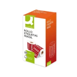 ETIQUETA Q-CONNECT FRAGIL 50X100 MM ROLLO DE 200 UNIDADES