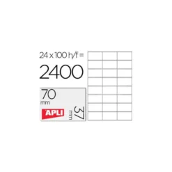 Etiqueta adhesiva Apli 1287 Din A4 105x35 mm fotocopiadora laser ink-jet. Caja con 100 hojas