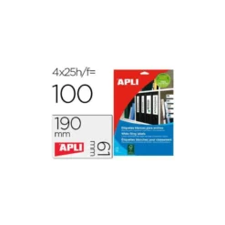 Etiqueta adhesiva marca Apli 1233 190x61 mm caja 25 hojas con 100