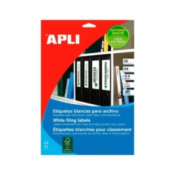 Etiqueta adhesiva marca Apli 1233 190x61 mm caja 25 hojas con 100