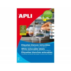 Etiqueta adhesivas marca Apli 10197 tamaño 17,8x10 mm removible caja 25 hojas