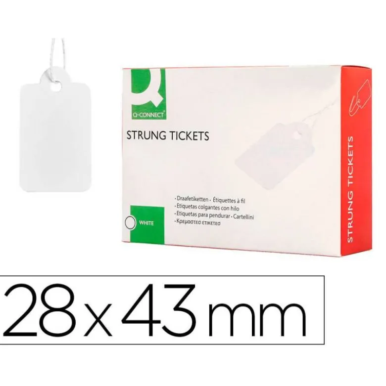 ETIQUETAS COLGANTES Q-CONNECT 28X43 MM CAJA DE 500 UNIDADES